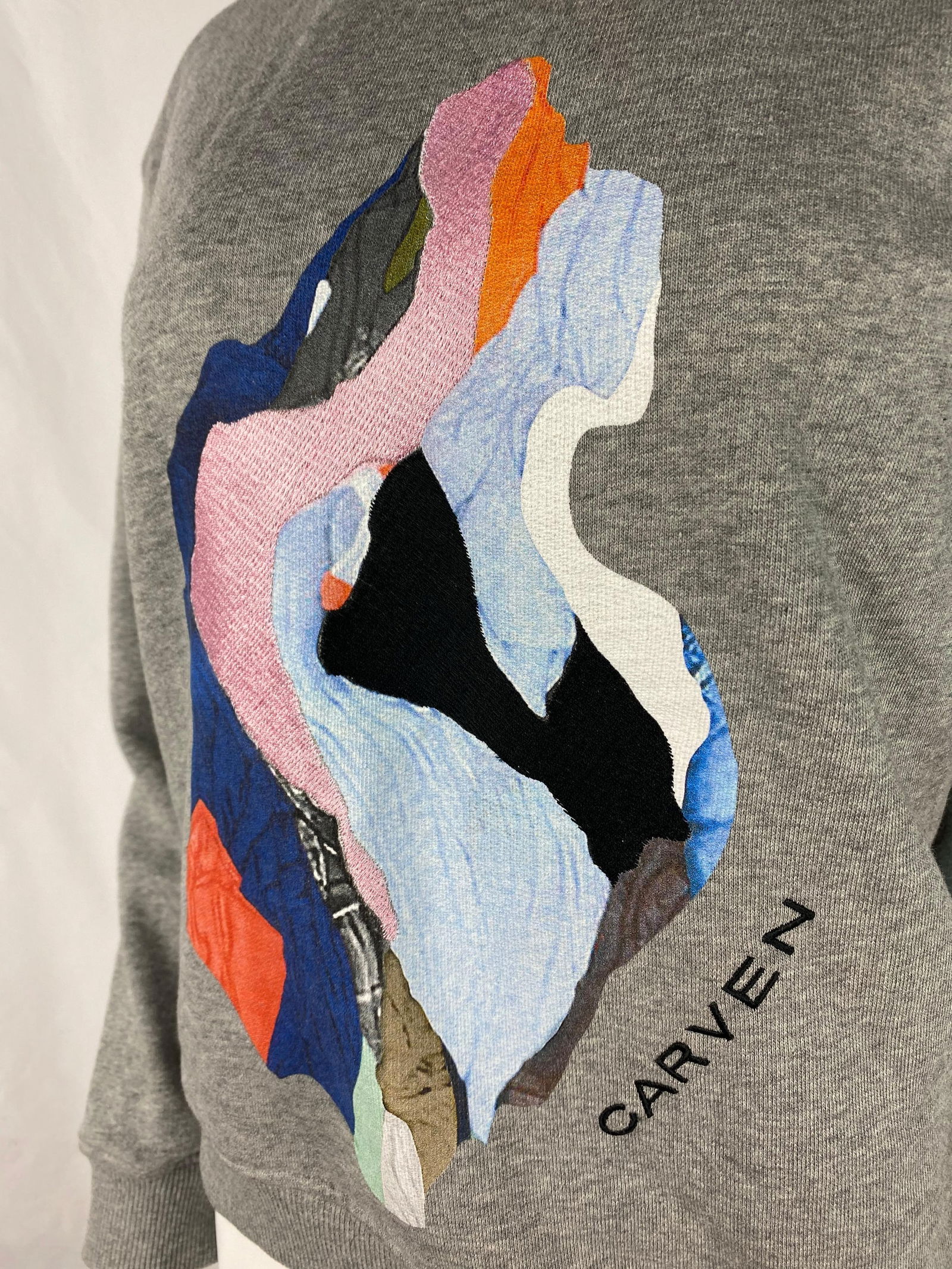 Carven Grey Sweatshirt Pullover Top, Size Medium - 13