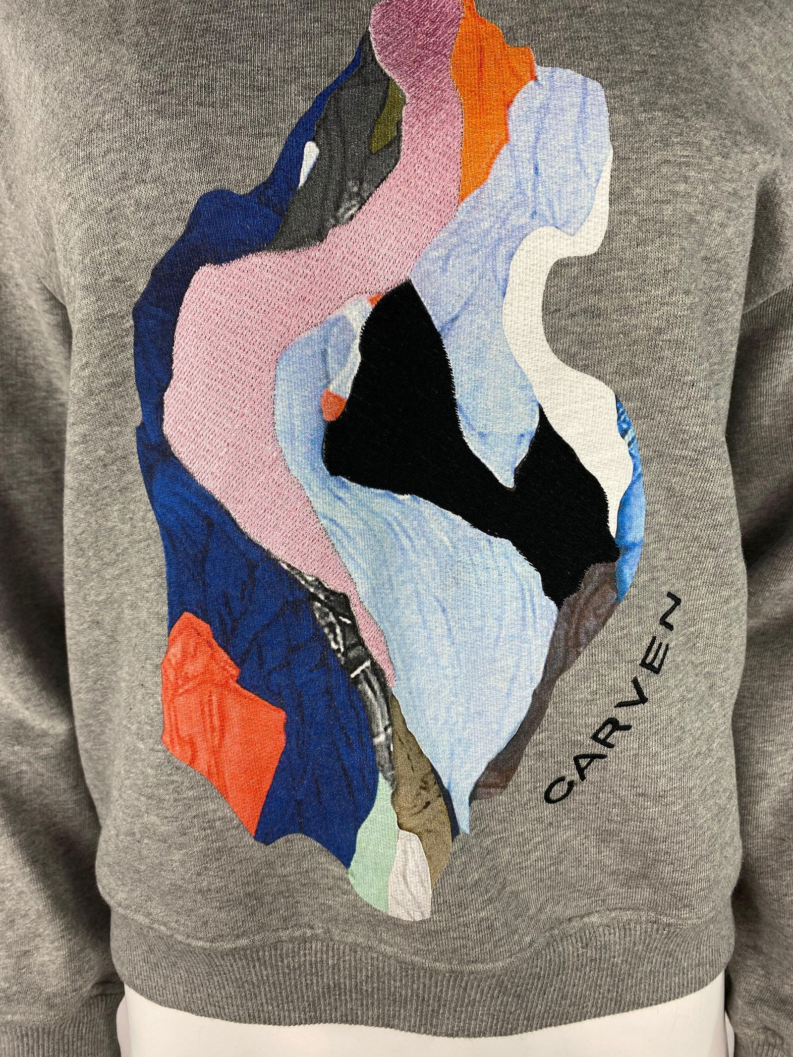 Carven Grey Sweatshirt Pullover Top, Size Medium - 8