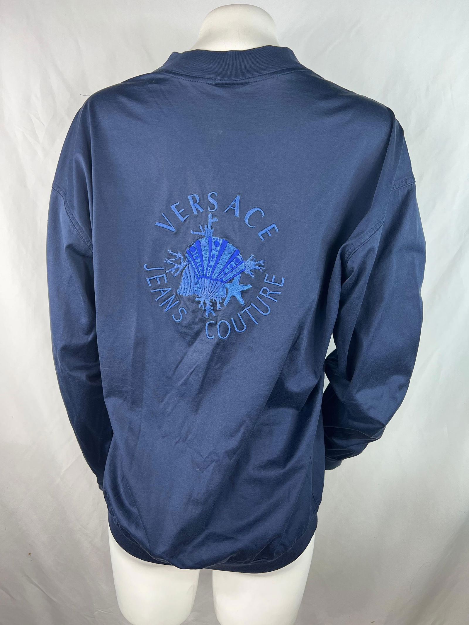 Vintage Versace Jeans Couture Navy Top, Size Large - 9