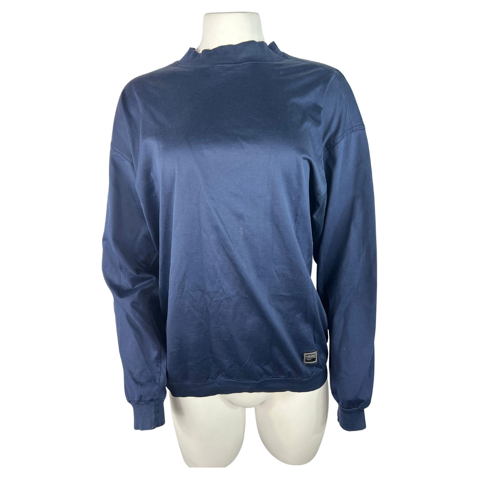 Vintage Versace Jeans Couture Navy Top, Size Large - 6