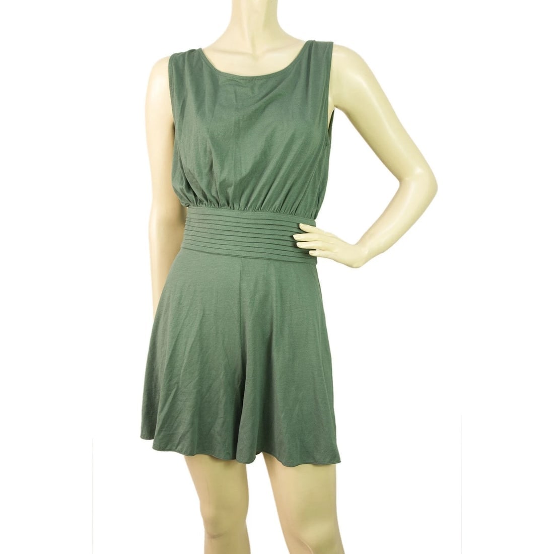 ComSi Petrol Womans Sleeveless Soft Cotton Romper Playsuit - Sz38 with open back: Title:ComSi Petrol Womans Sleeveless Soft Cotton Romper Playsuit - Sz38 with open backDescription:A super-soft romper from elegant petrol elasticized cotton, delivers chic, sporty style. With a crew