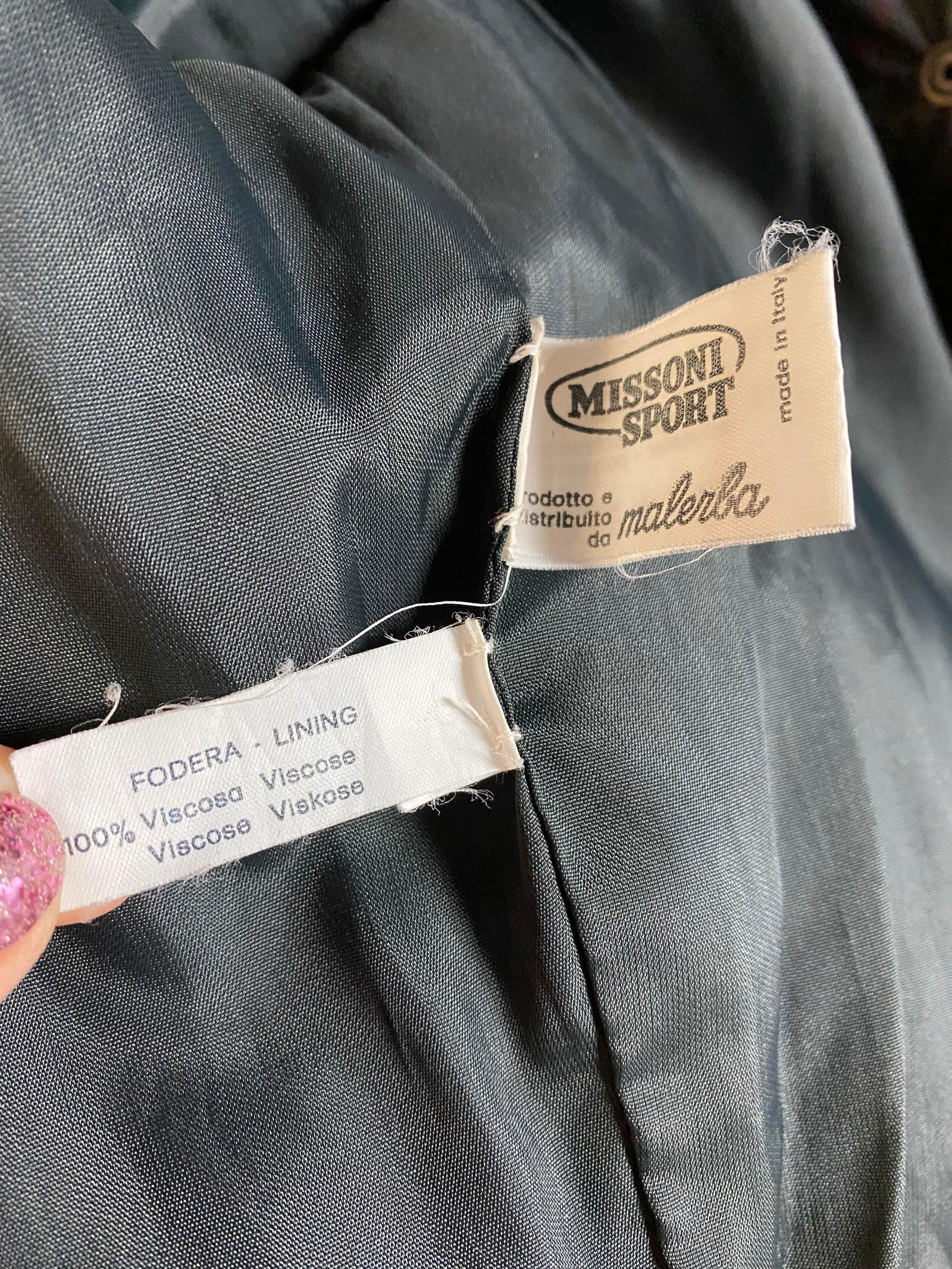 Vintage Missoni Sport Black/ Brown Floral Jacket - 14