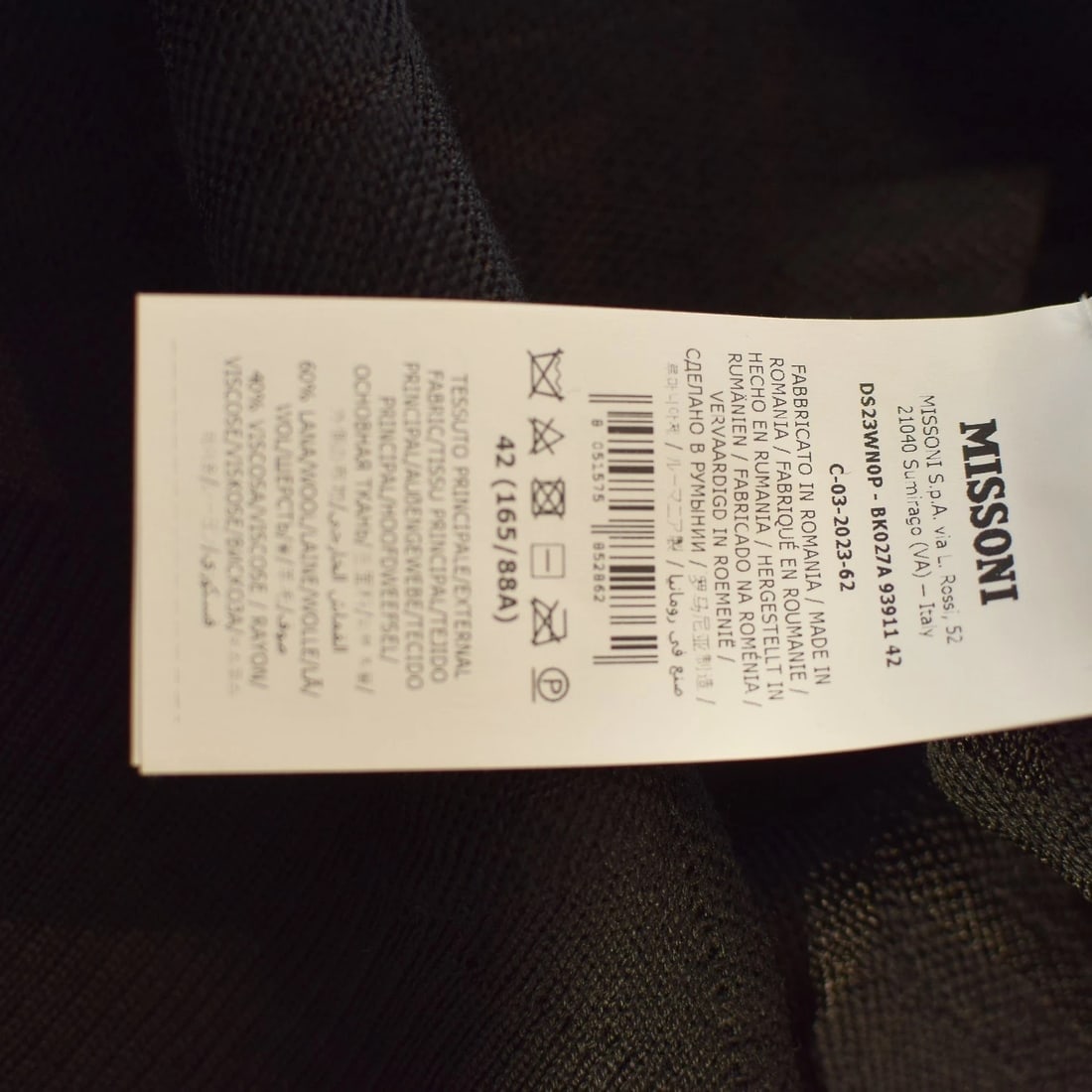 Missoni Black Chevron Knit Oversized V-Neck Sweater IT42 / M – Wool blend - 10