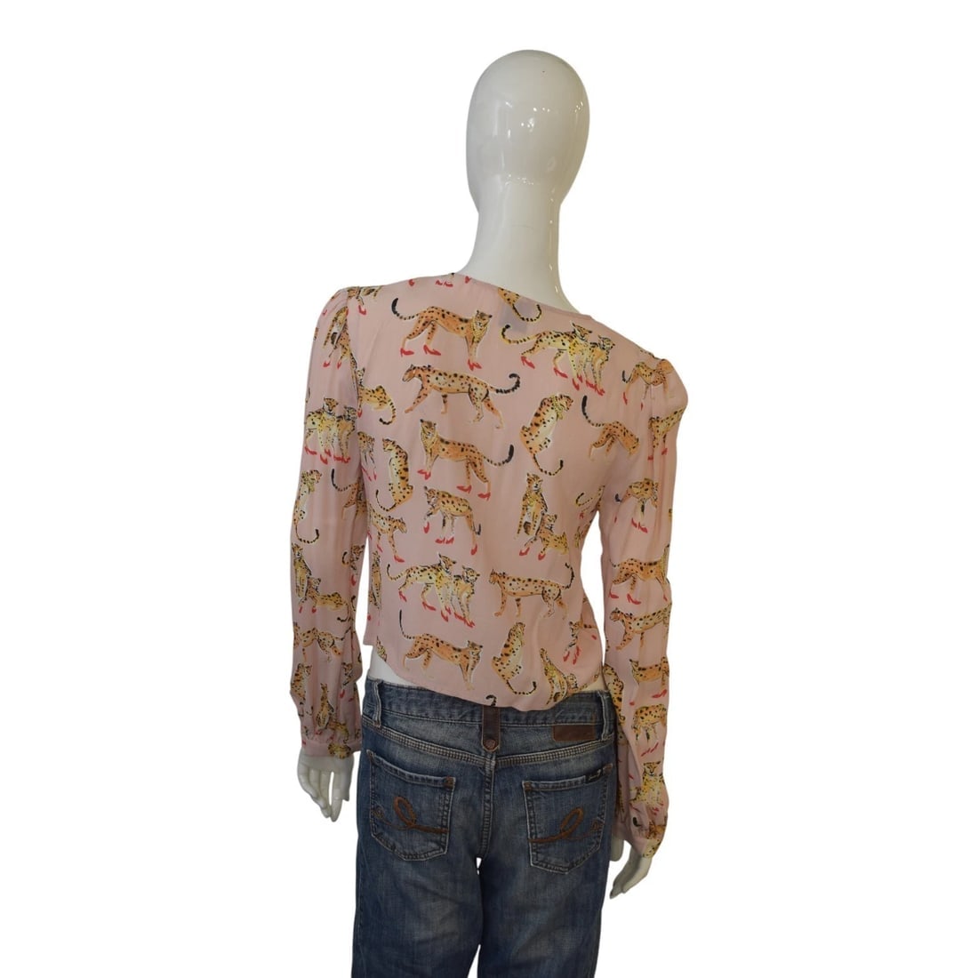 PINKO Made in Italy Leopard Print Tie-Front Blouse – Size IT 40 / US 4–6 - 2