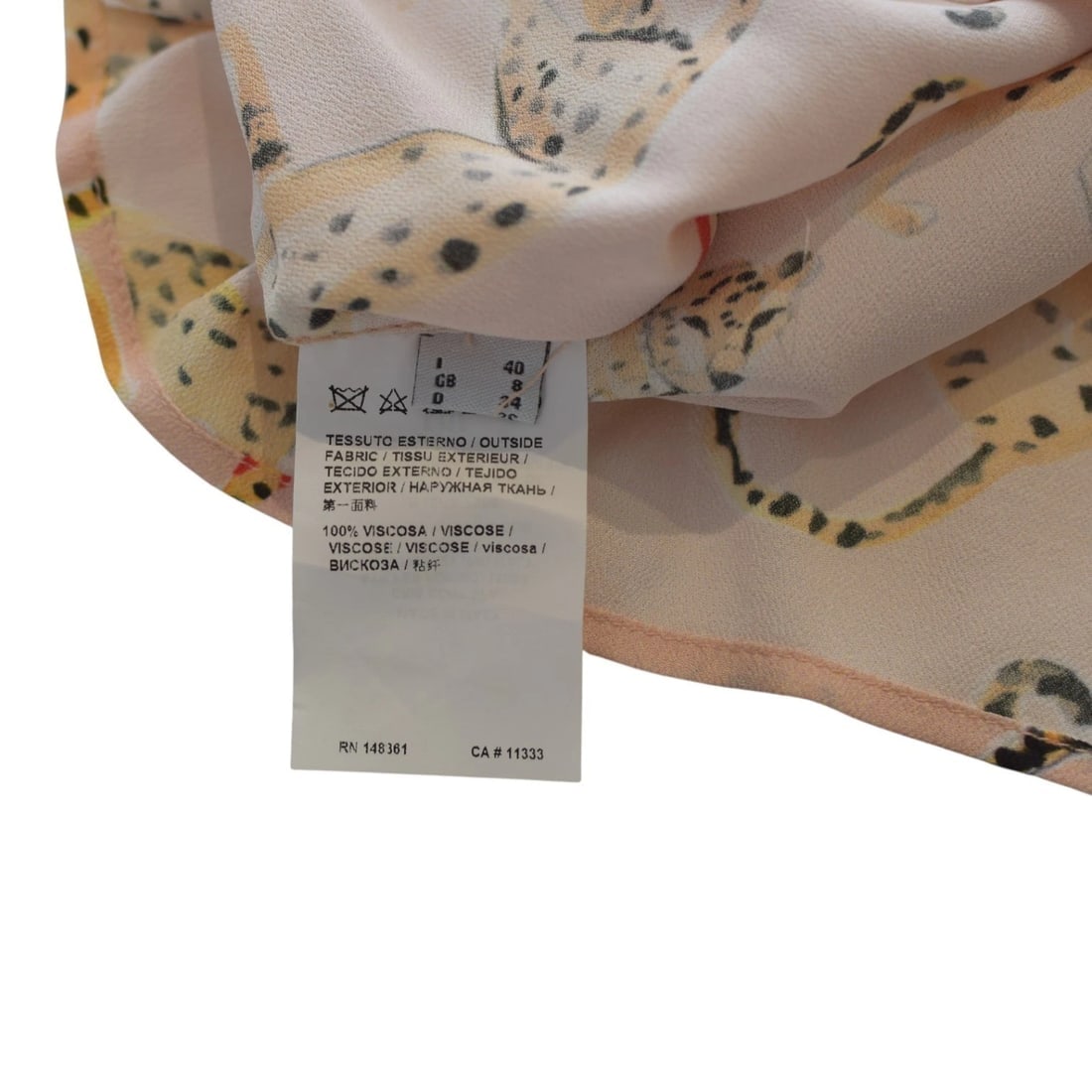 PINKO Made in Italy Leopard Print Tie-Front Blouse – Size IT 40 / US 4–6 - 4