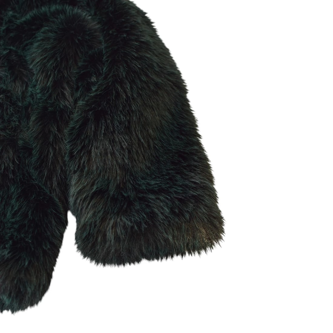 Michael Kors Faux Fur Double-breasted Dark Emerald Peacoat Unisex Size M - 7