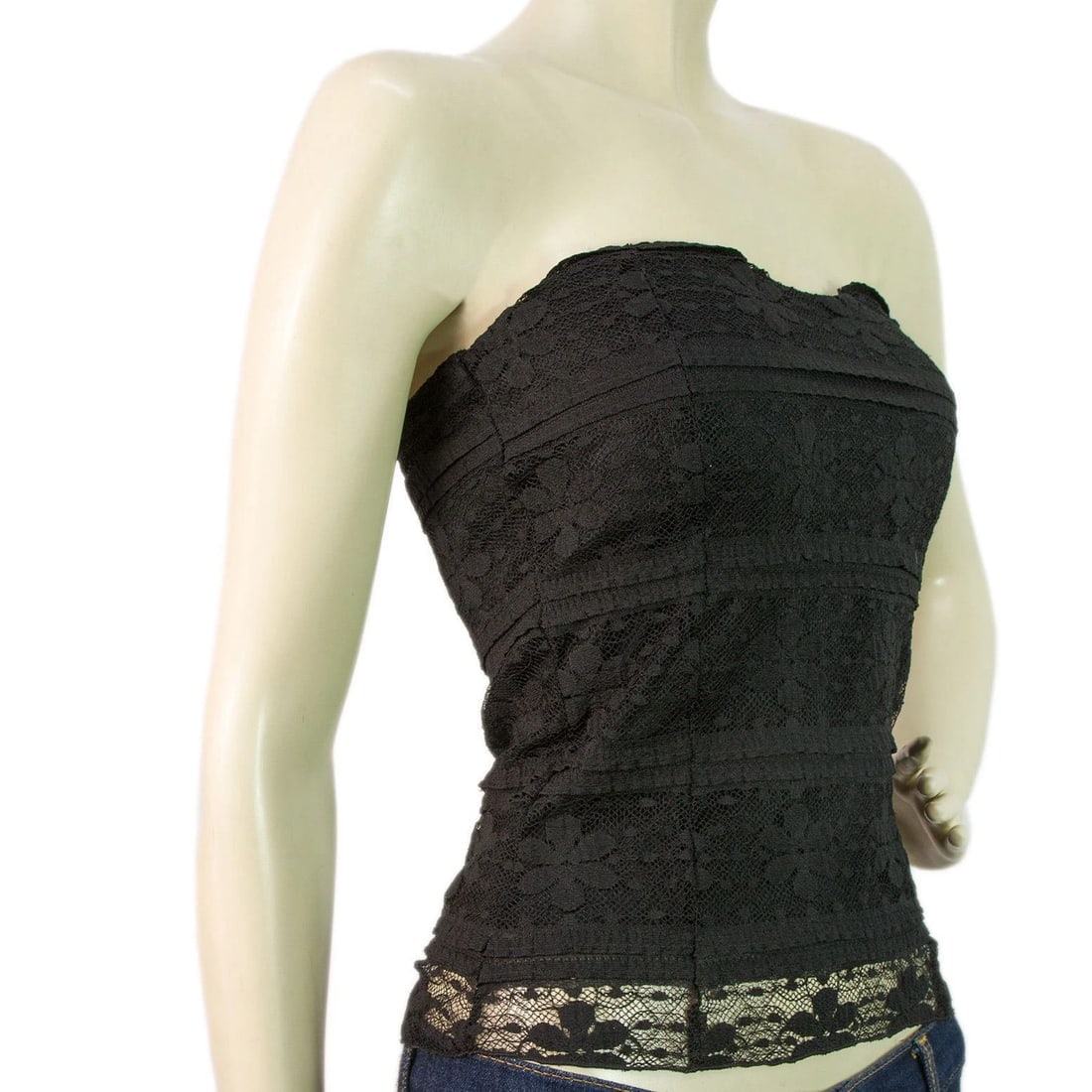 Be Girl Strapless Lace Bustier with SweetHeart Neckline Top SZ M - 3