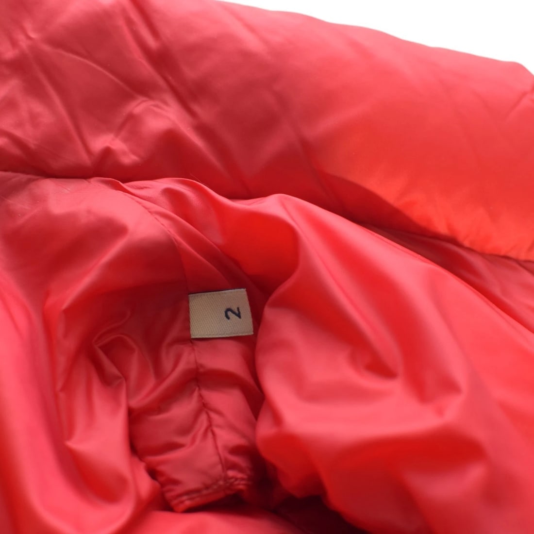 MONCLER Genius Mariane Gilet Ruffle Down Vest in Bright Red High Collar size 2 - 4