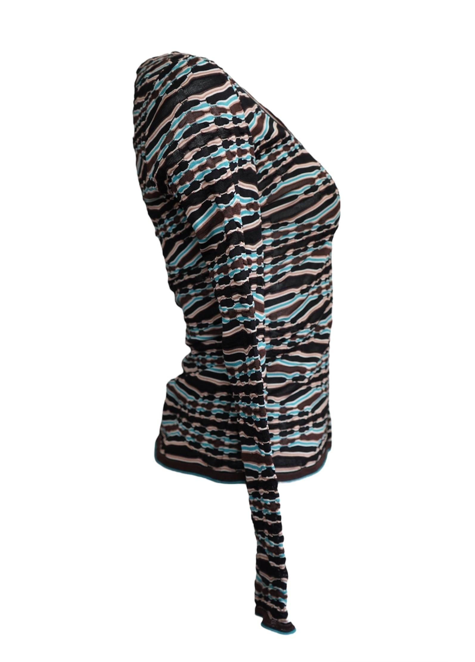 Missoni Multicolored Silk Rayon Long Sleeve Top - 13