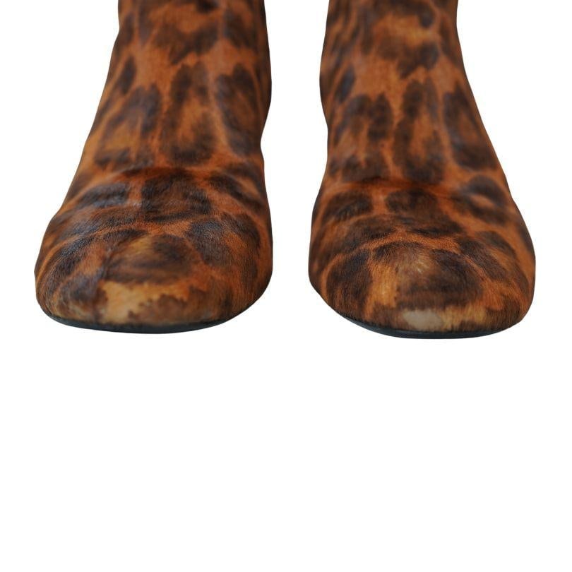YSL pony-style calf skin leopard boots size 38.5 - 12
