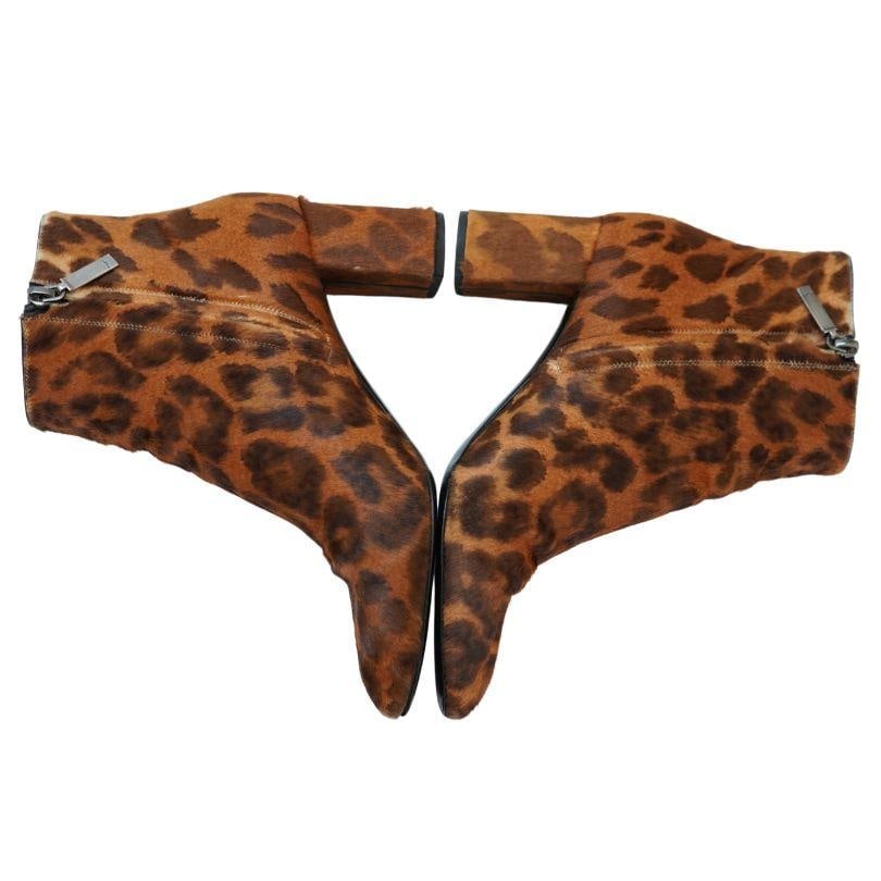 YSL pony-style calf skin leopard boots size 38.5 - 17