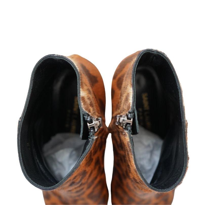 YSL pony-style calf skin leopard boots size 38.5 - 2