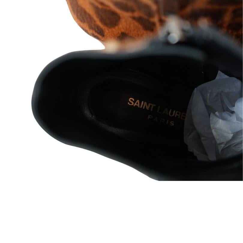 YSL pony-style calf skin leopard boots size 38.5 - 3