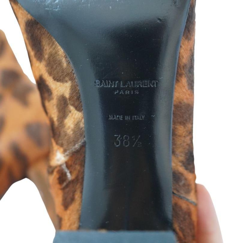 YSL pony-style calf skin leopard boots size 38.5 - 4