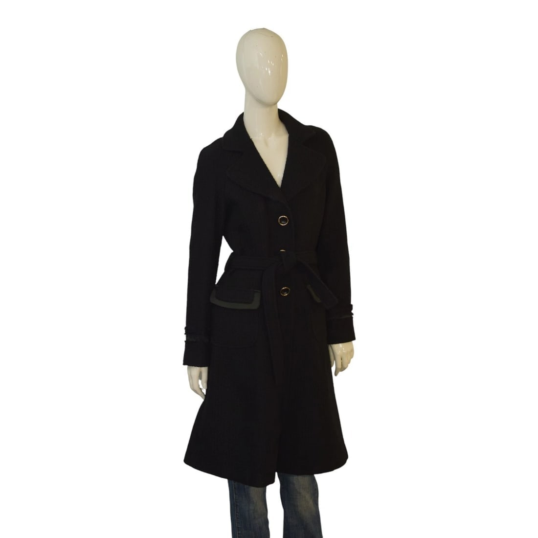Dolce & Gabbana D&G Black Wool Belted Coat – Made in Italy – Size IT 42 (US 6/8): Title:Dolce & Gabbana D&G Black Wool Belted Coat – Made in Italy – Size IT 42 (US 6/8) Description:Dolce & Gabbana D&G Black Wool Belted Coat – Made in Italy – Size IT 42 (US 6