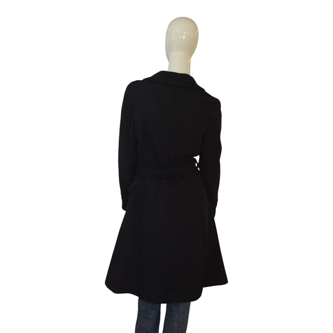 Dolce & Gabbana D&G Black Wool Belted Coat – Made in Italy – Size IT 42 (US 6/8) - 2