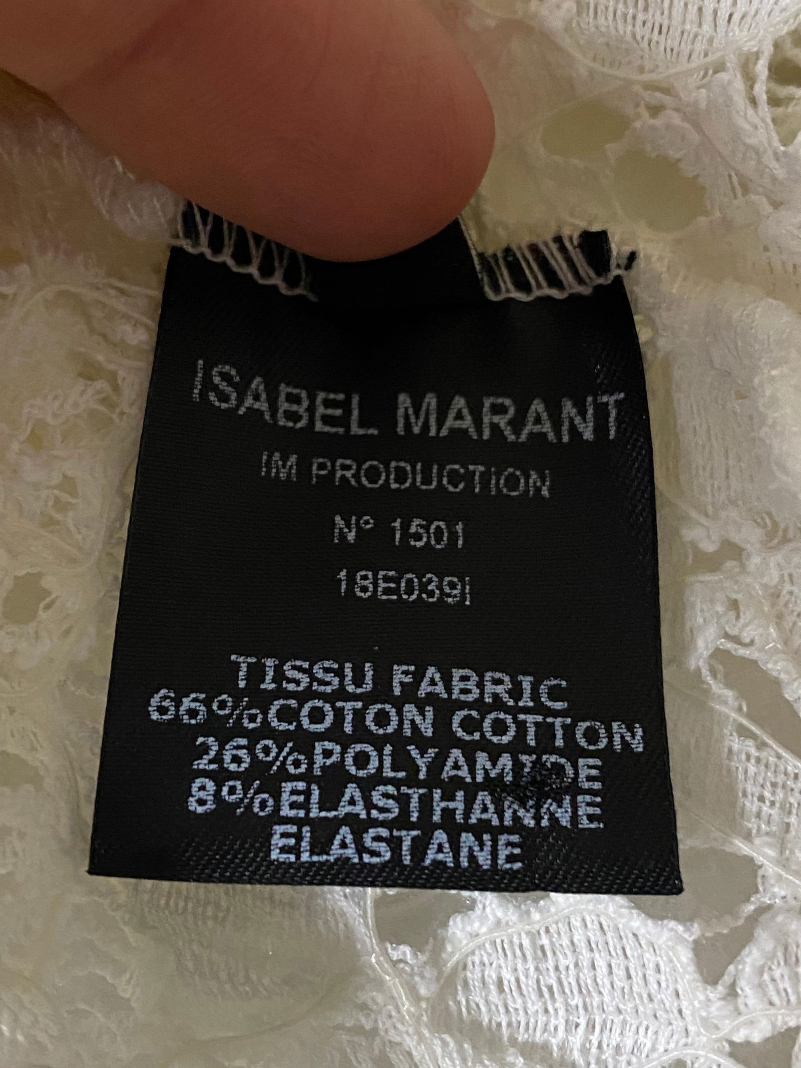 Isabel Marant White Cotton Long Sleeve Top SIze 42 - 14
