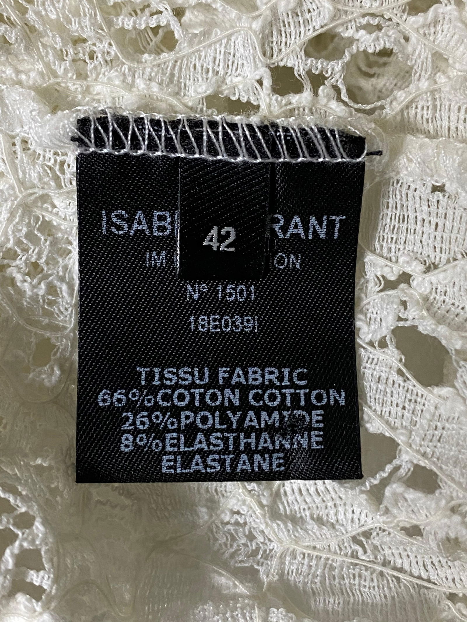 Isabel Marant White Cotton Long Sleeve Top SIze 42 - 4