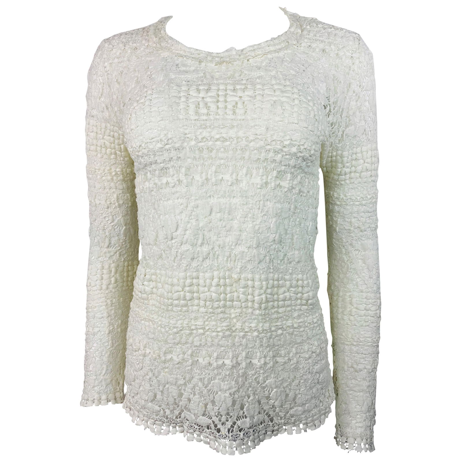 Isabel Marant White Cotton Long Sleeve Top SIze 42 - 7