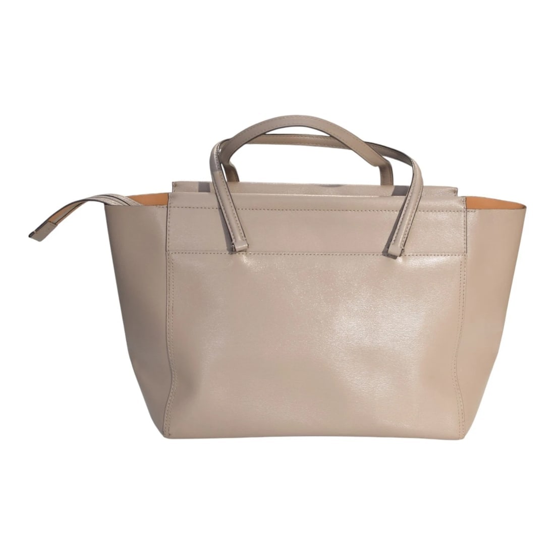 Tory Burch Parker Taupe Leather Tote Bag with Dust Bag Large Everyday Handbag - 3