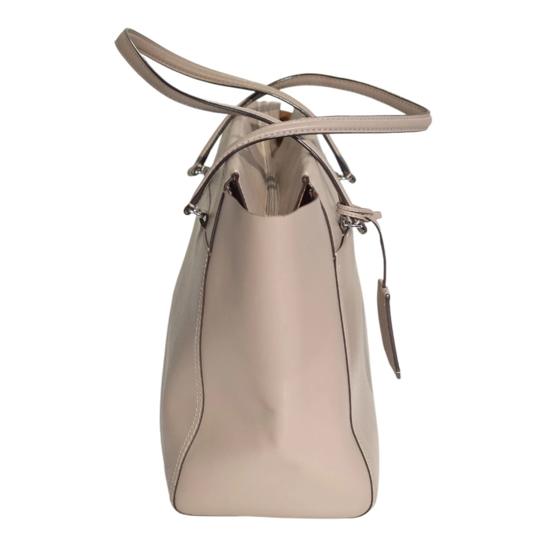 Tory Burch Parker Taupe Leather Tote Bag with Dust Bag Large Everyday Handbag - 4