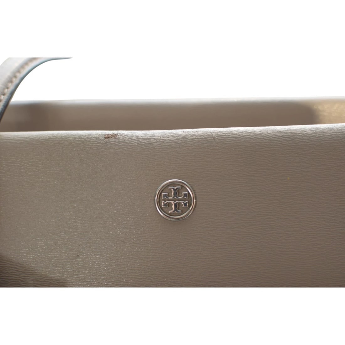 Tory Burch Parker Taupe Leather Tote Bag with Dust Bag Large Everyday Handbag - 6