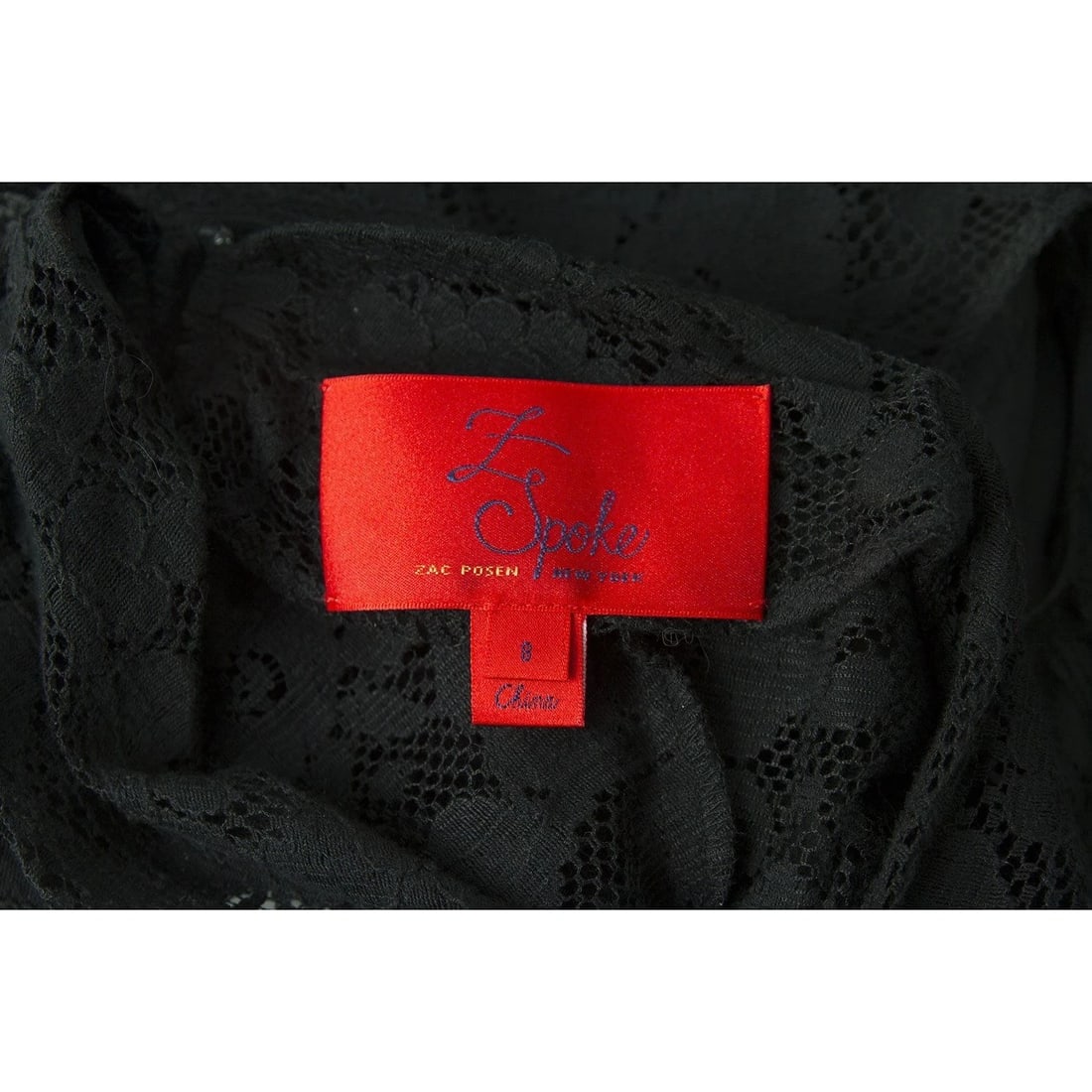 Z Spoke by Zac Posen Black Floral Lace Cotton Sleeveless Top Blouse size 8 - 3