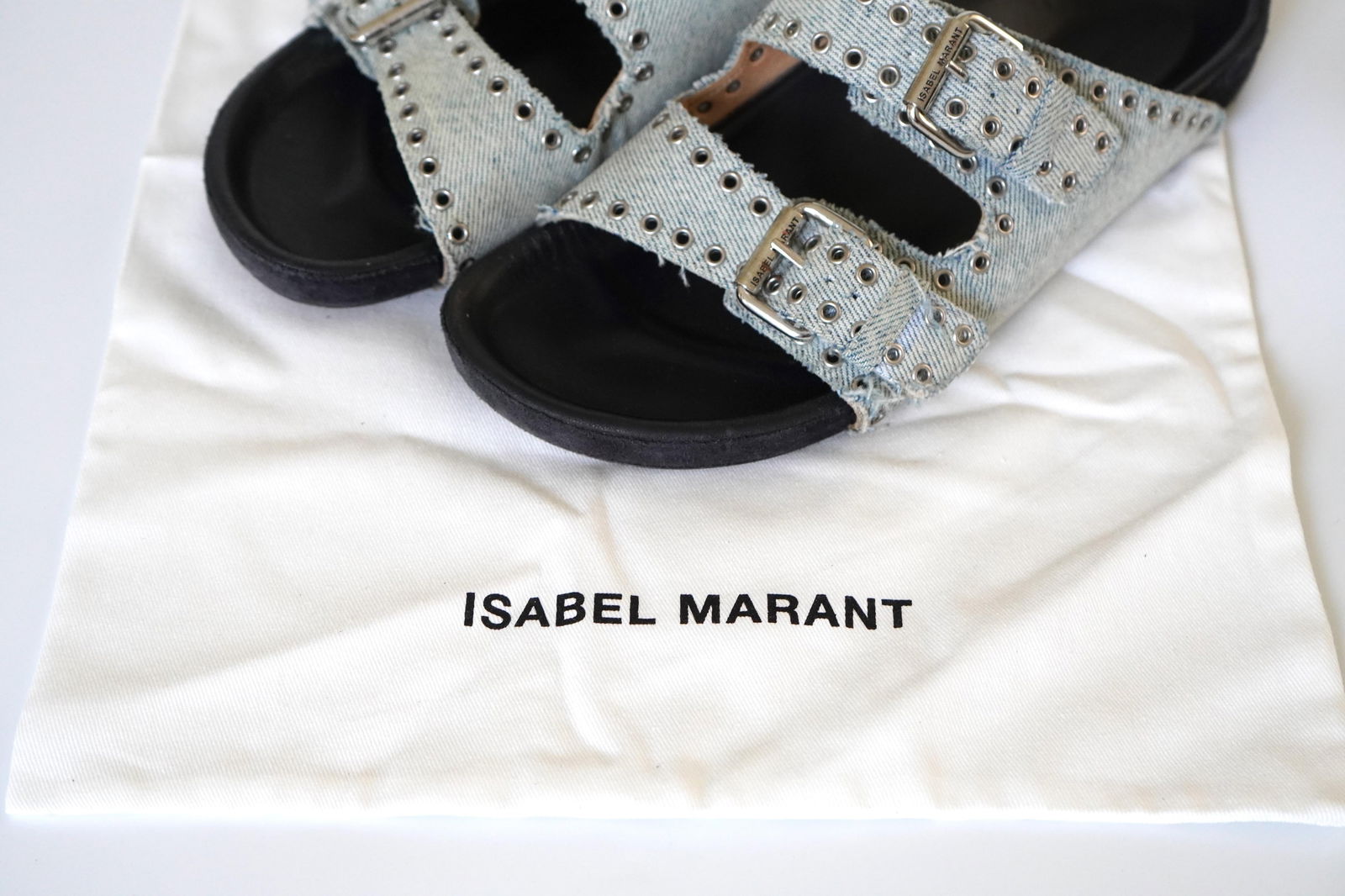 Isabel Marant Lennyo Denim Dual-buckle Sandals 39 - 15
