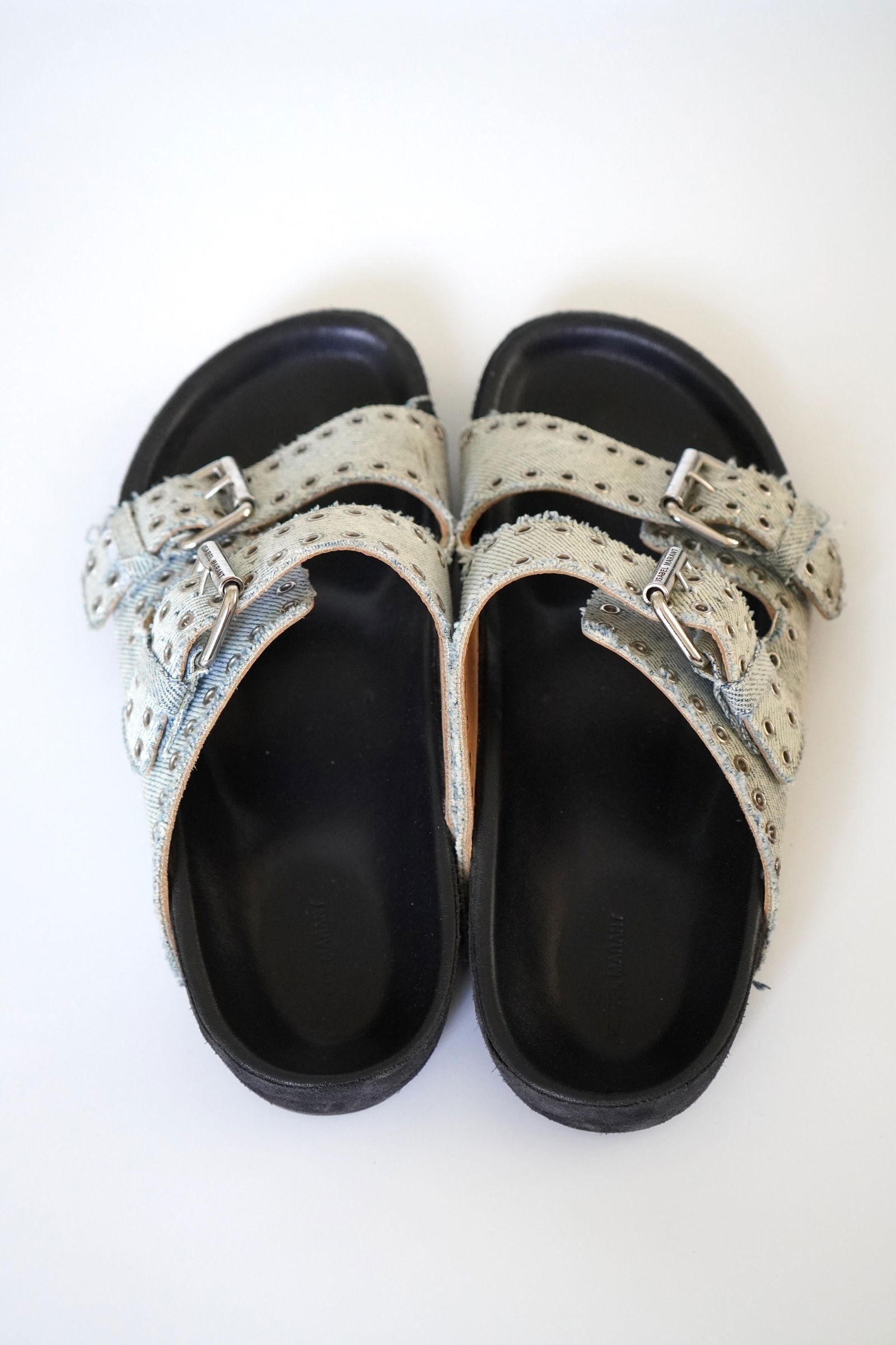 Isabel Marant Lennyo Denim Dual-buckle Sandals 39 - 6