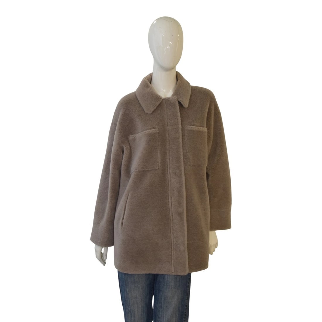 Oakwood 2 Way Faux Shearling Taupe/Beige Teddy Collared Shirt Coat Size S: Title:Oakwood 2 Way Faux Shearling Taupe/Beige Teddy Collared Shirt Coat Size S Description:Moschino Cheap & Chic Multicolored Floral Three Button Blazer Cotton Jacket 46 Oakwood 2 Way Faux Shearling
