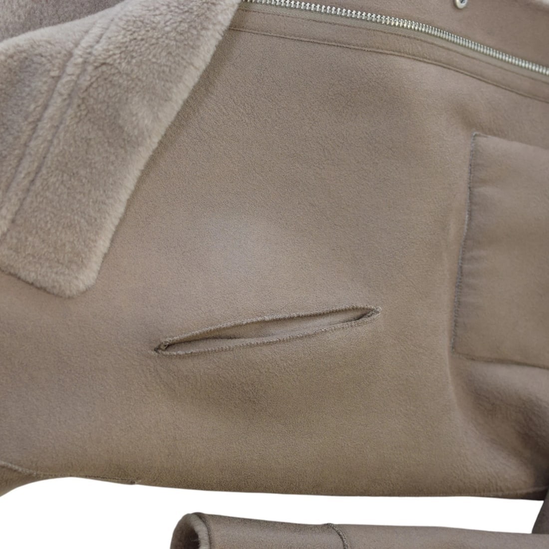 Oakwood 2 Way Faux Shearling Taupe/Beige Teddy Collared Shirt Coat Size S - 9