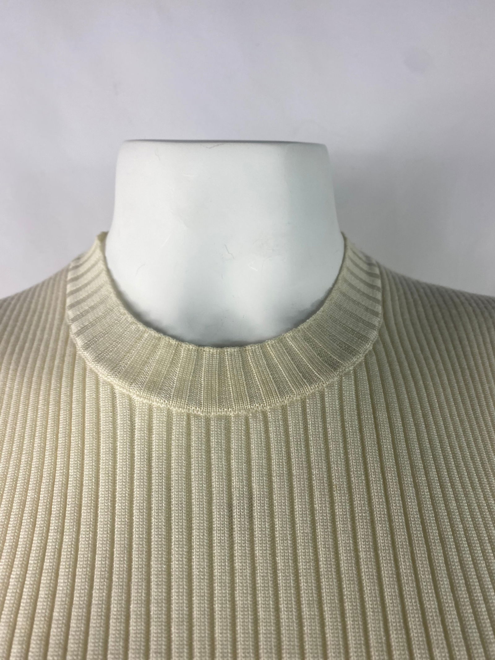 CELINE Cream/ Ivory Knit Top, Size Large - 13