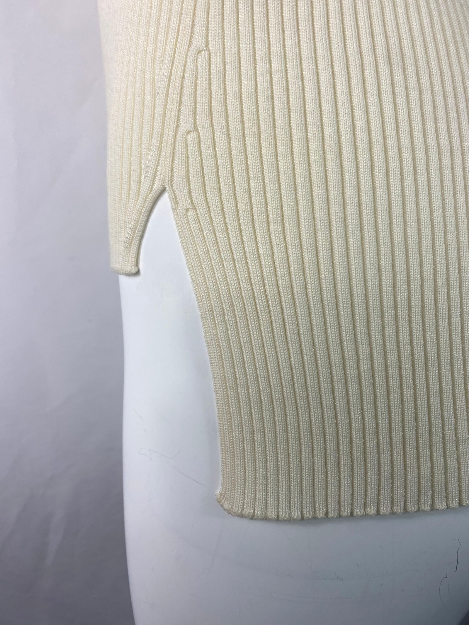 CELINE Cream/ Ivory Knit Top, Size Large - 3