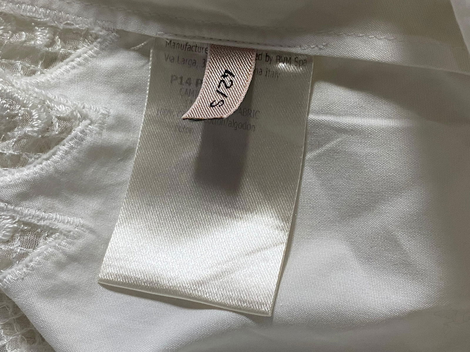 Giambattista Valli White Cotton and Lace Top Blouse, Size 42 / S - 5