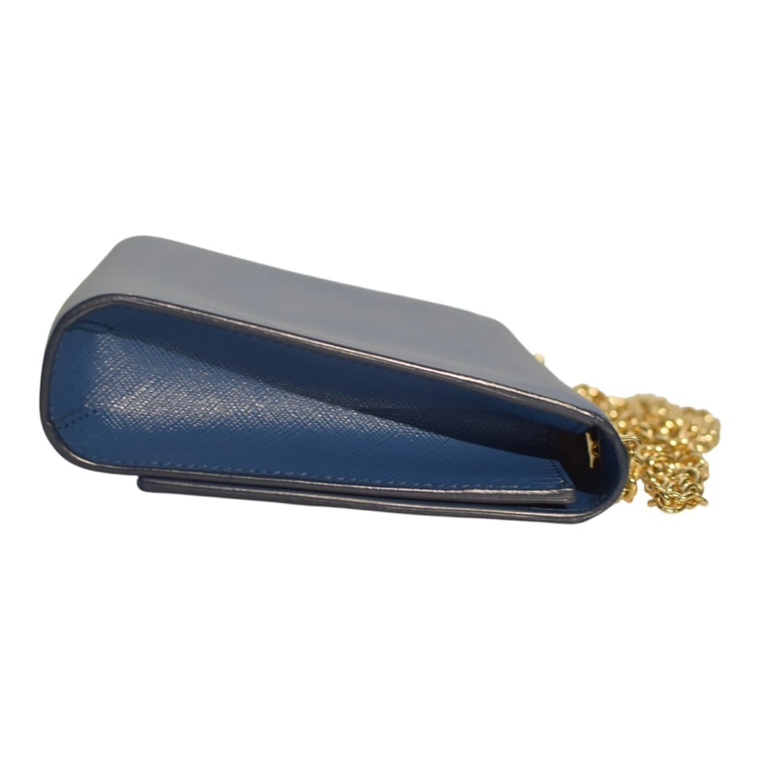Salvatore Ferragamo Vara Bow Chain Shoulder Bag in Blue Saffiano Leather - 3
