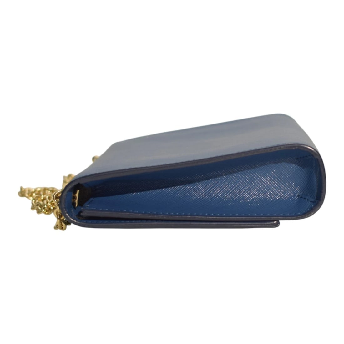 Salvatore Ferragamo Vara Bow Chain Shoulder Bag in Blue Saffiano Leather - 4