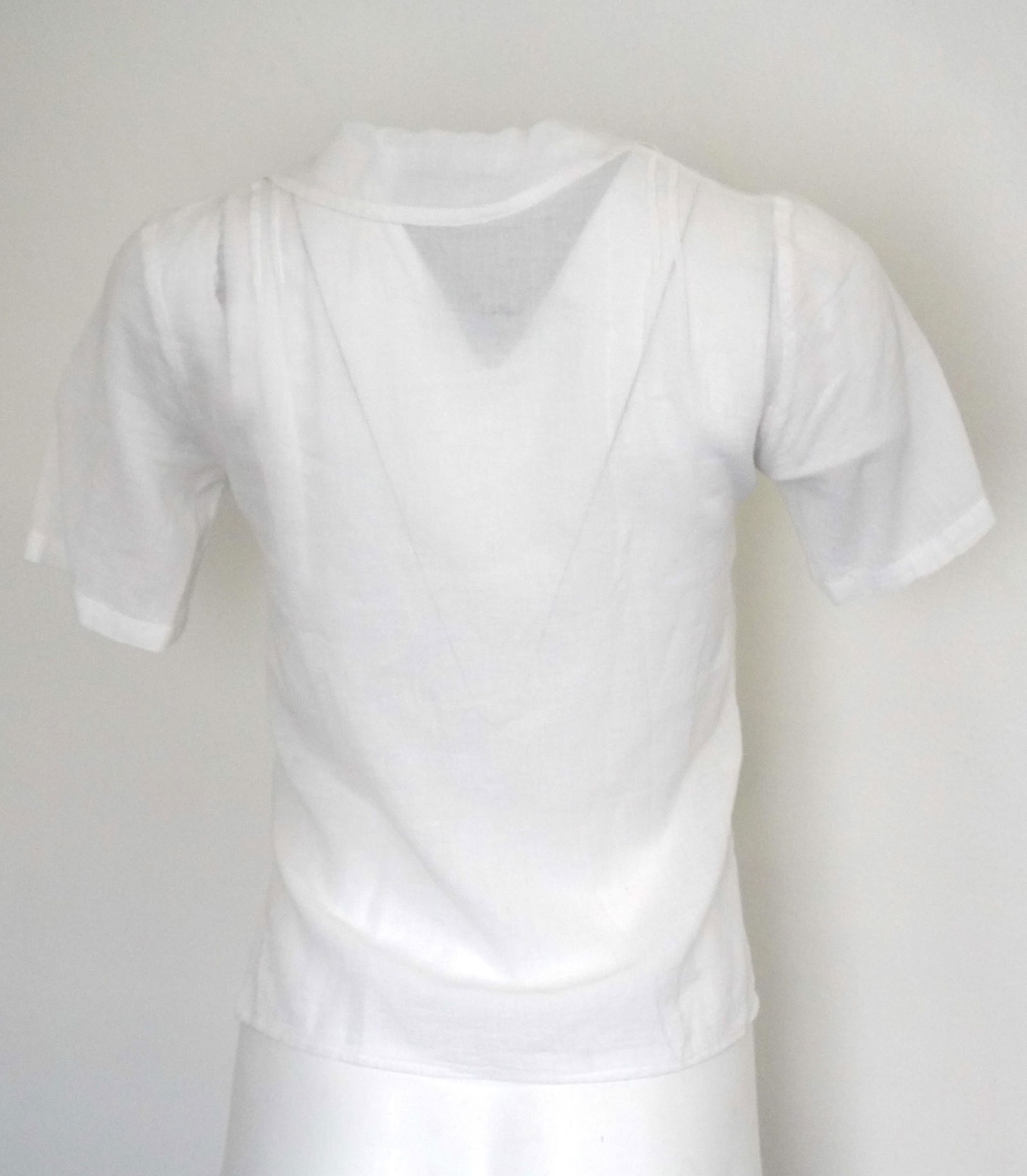 Vintage Emmanuelle Khanh White Linen Blouse RARE sz S - 3