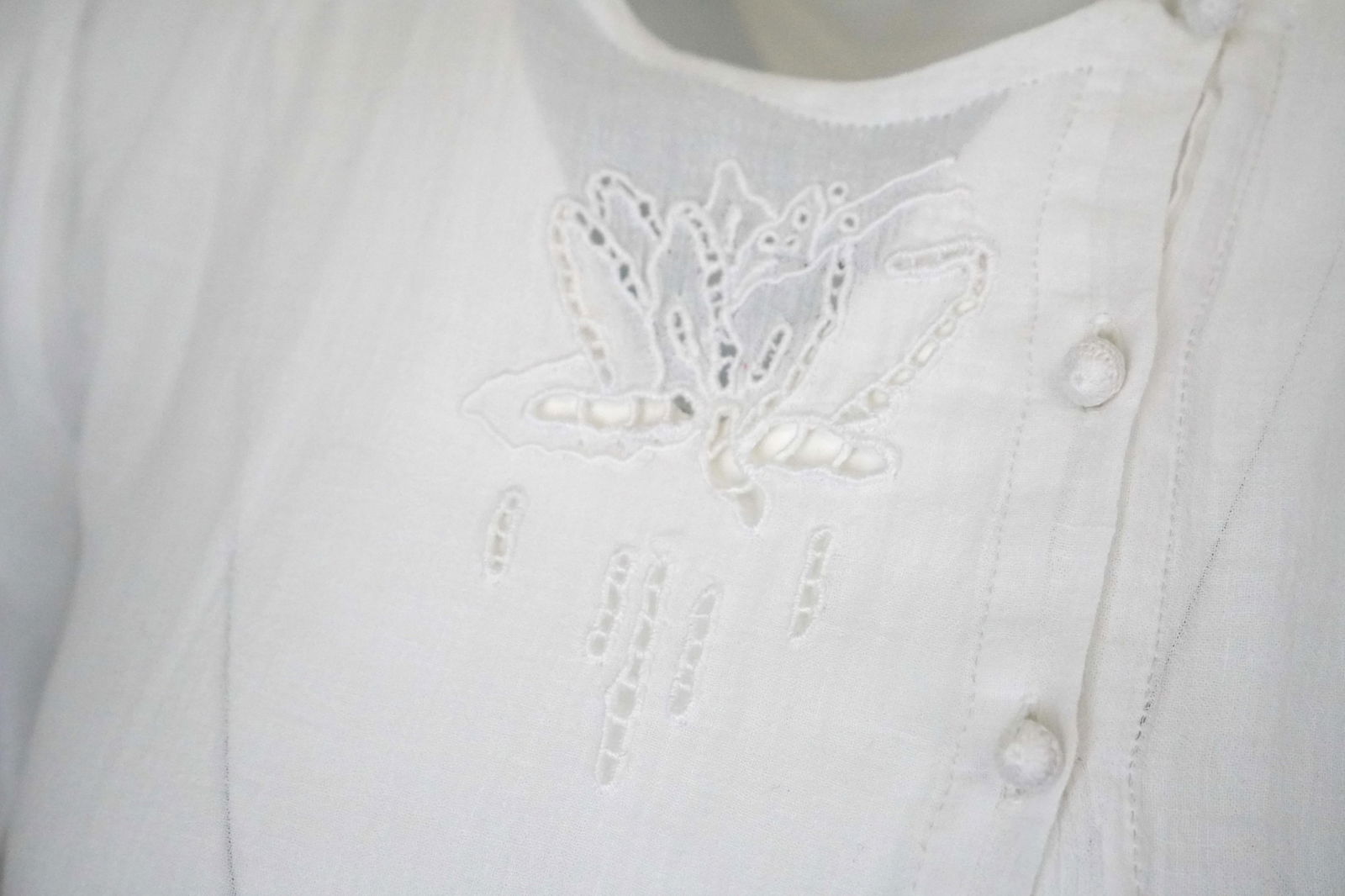 Vintage Emmanuelle Khanh White Linen Blouse RARE sz S - 8