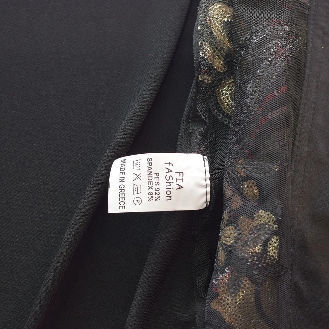 FIA Fashion Sheer Black Kimono Fringe Jacket – Floral Sequin Embroidery Size M/L - 5