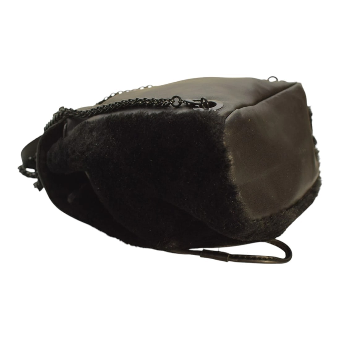 Kendall + Kylie Nikki mini backpack in black faux leather and faux fur - 10