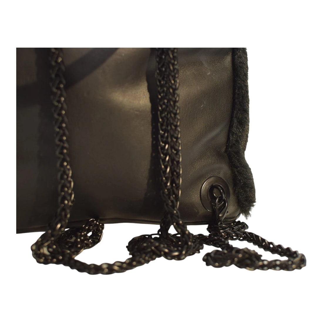 Kendall + Kylie Nikki mini backpack in black faux leather and faux fur - 12