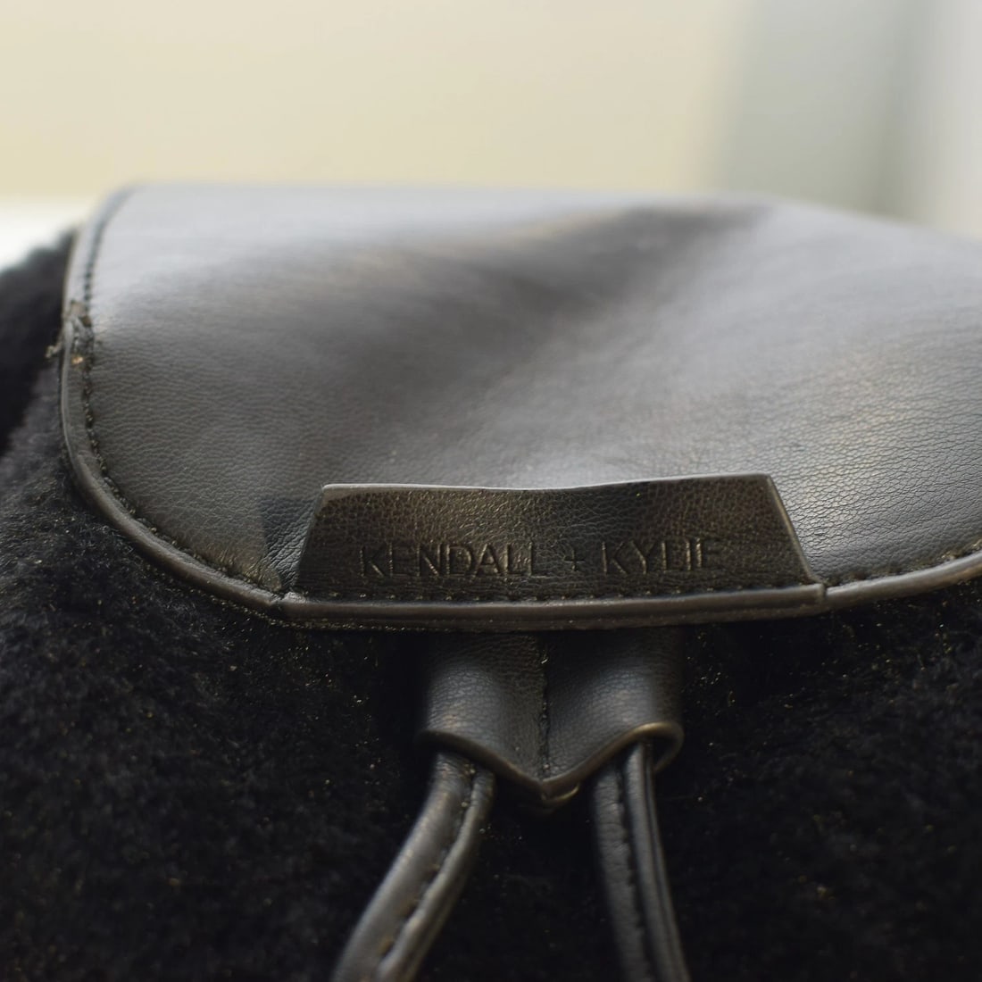 Kendall + Kylie Nikki mini backpack in black faux leather and faux fur - 13