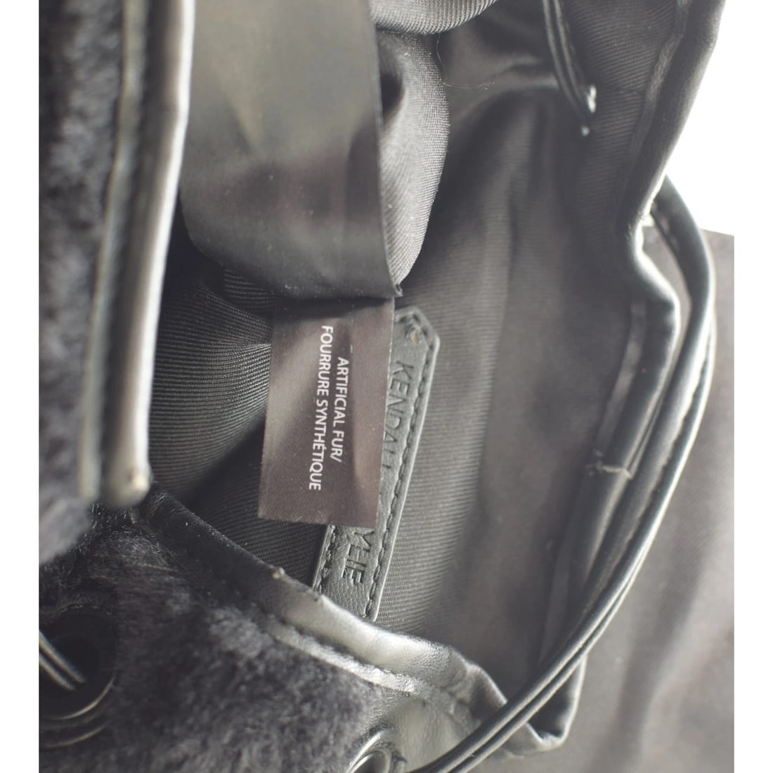 Kendall + Kylie Nikki mini backpack in black faux leather and faux fur - 17