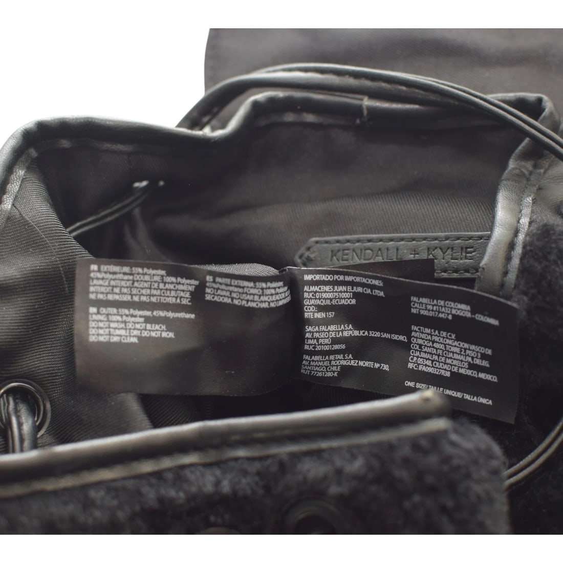 Kendall + Kylie Nikki mini backpack in black faux leather and faux fur - 18