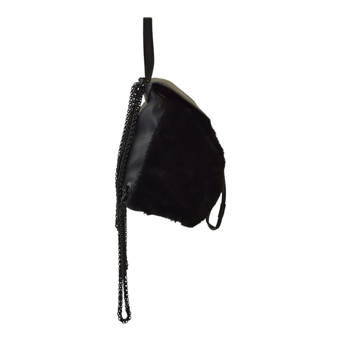 Kendall + Kylie Nikki mini backpack in black faux leather and faux fur - 4