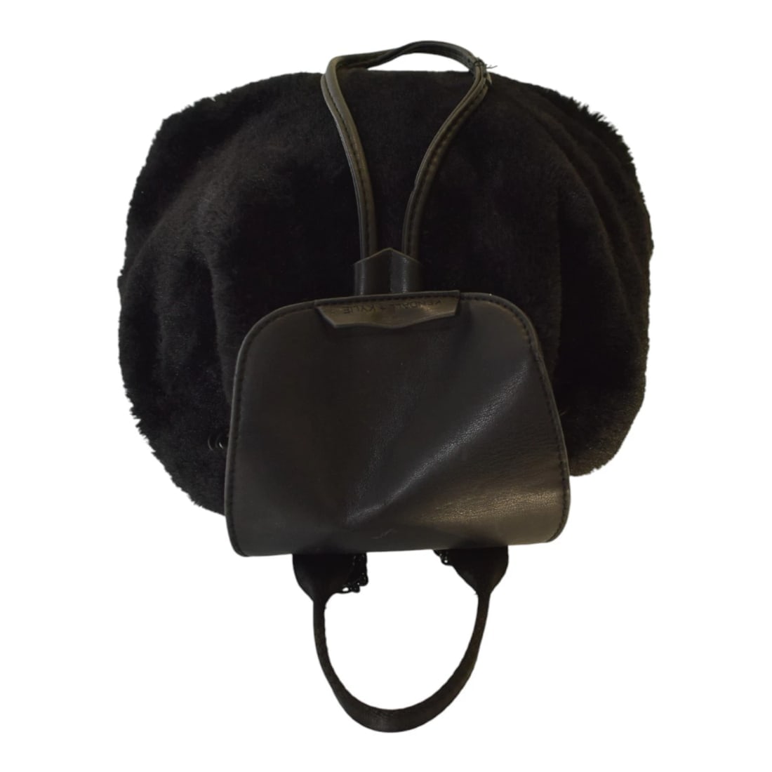 Kendall + Kylie Nikki mini backpack in black faux leather and faux fur - 5