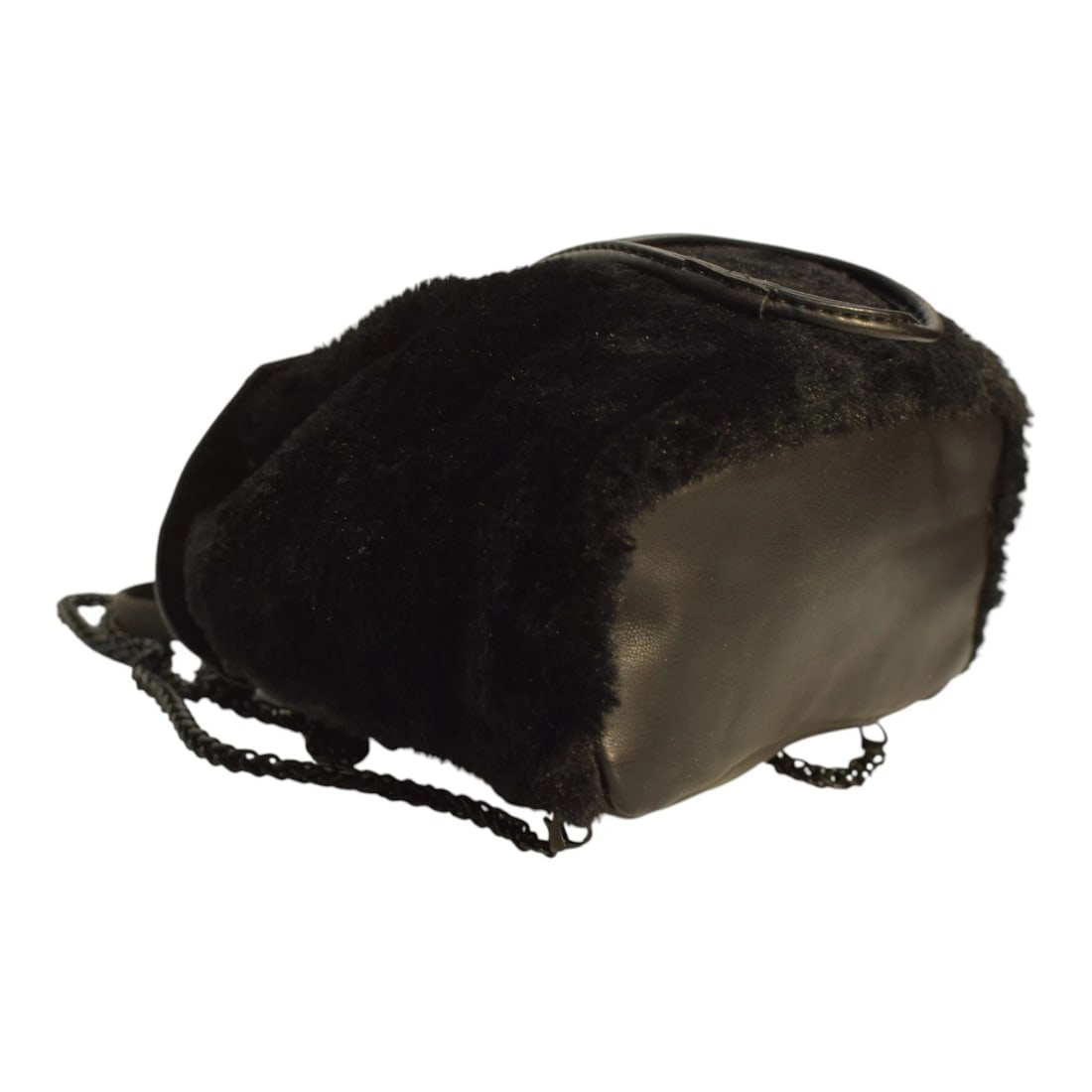 Kendall + Kylie Nikki mini backpack in black faux leather and faux fur - 7