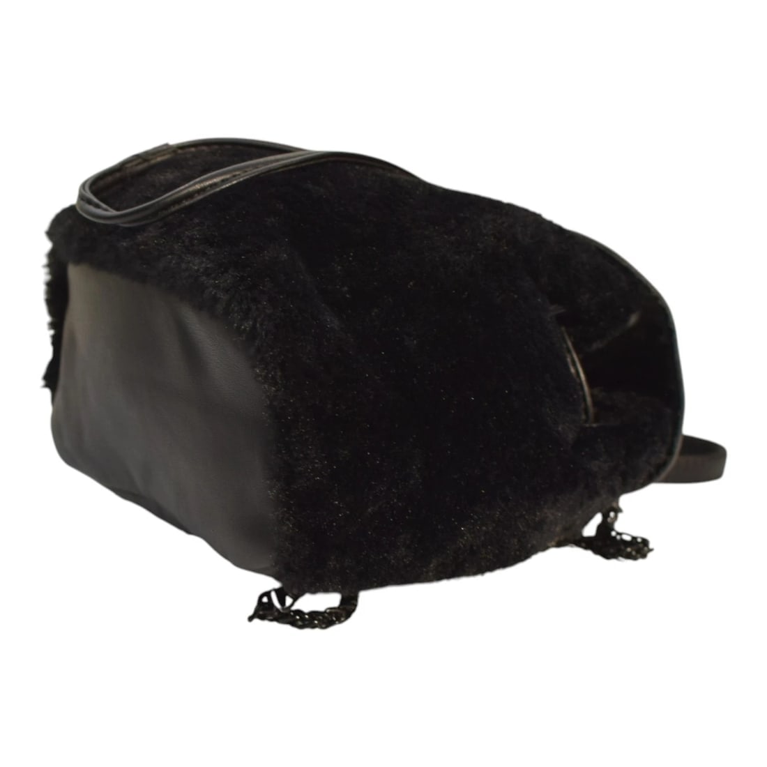 Kendall + Kylie Nikki mini backpack in black faux leather and faux fur - 8