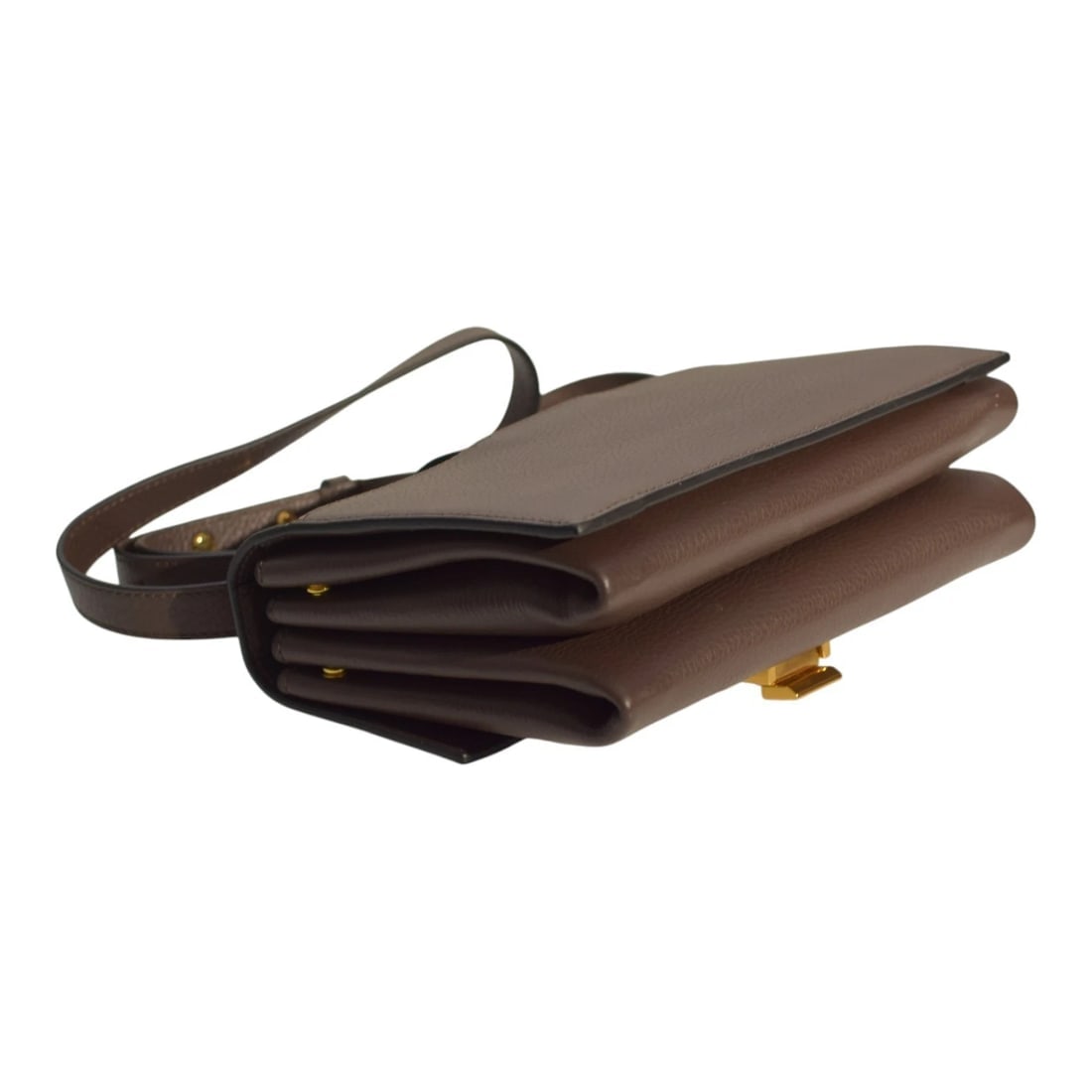 COCCINELLE Leather Crossbody Bag – Taupe Brown – Gold Hardware – Italian Leather - 12