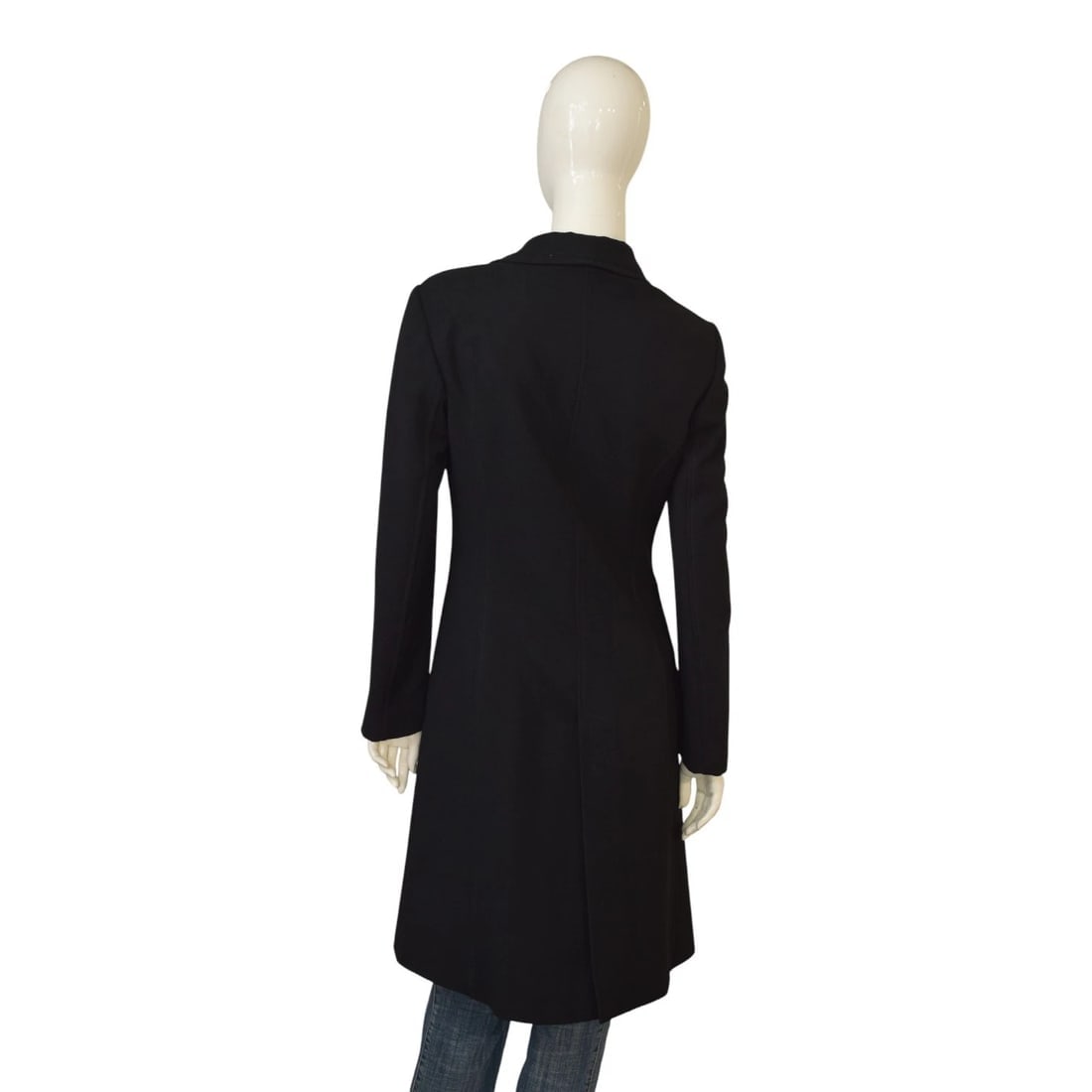 Dolce & Gabbana D&G Black Wool Blend Tailored Long Coat – Women’s Size 42 - 2